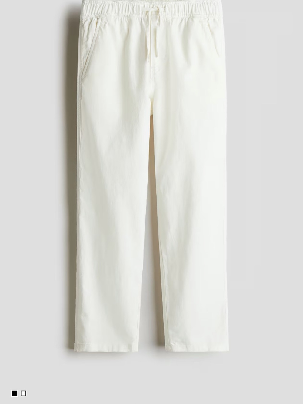 H&M Men's White Drawstring Sweatpants